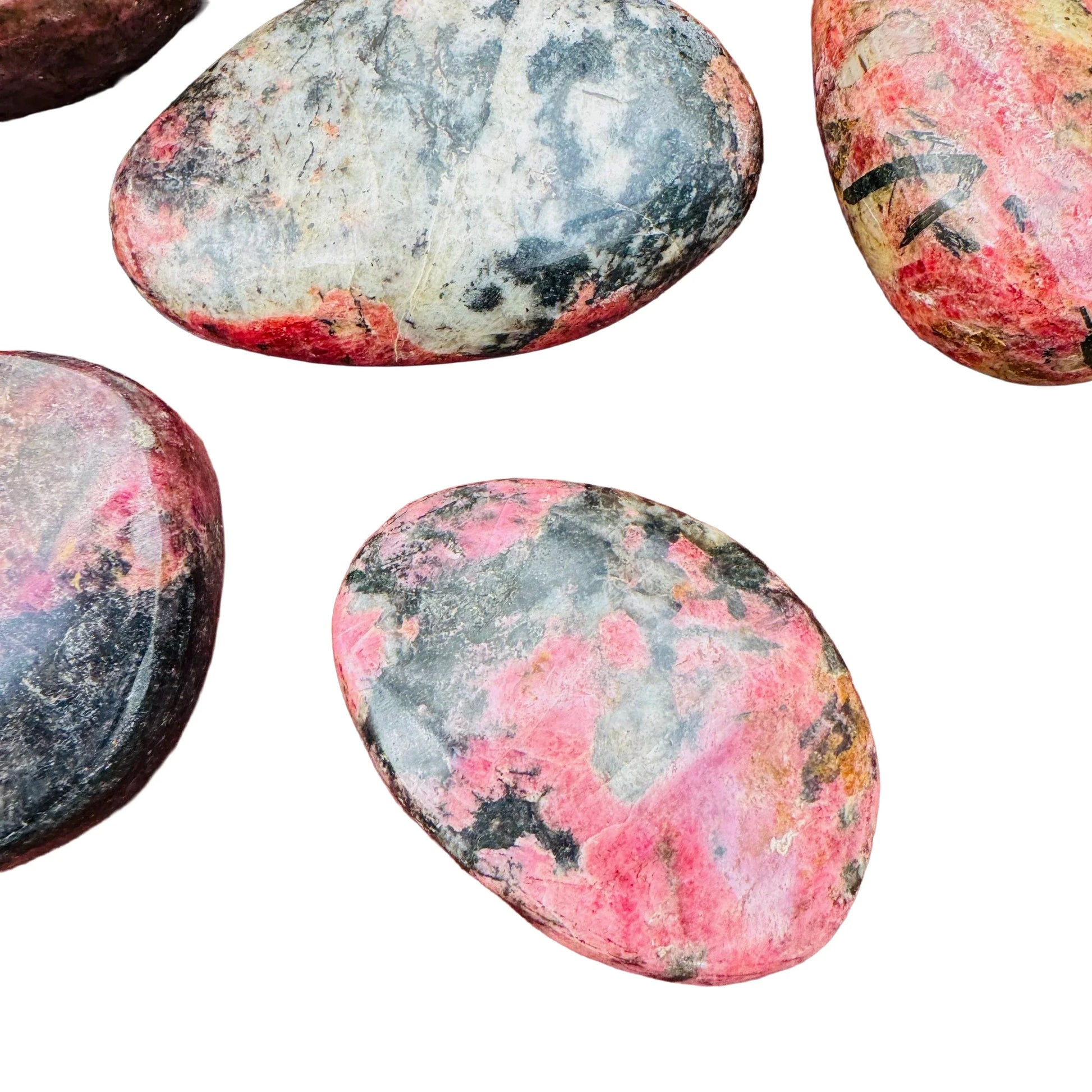 Full profile of Grade AA Rhodonite freeform ready to ship from Beyond Bohemian