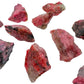 Detail shot of Grade AA Rhodonite raw under natural light