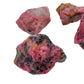 Size comparison with a Rhodonite raw stone, from Zimbabwe.