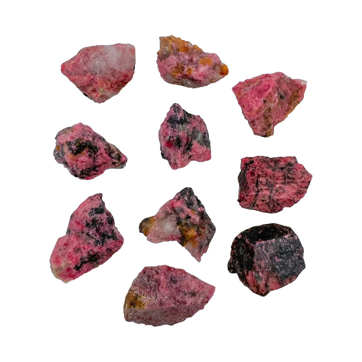 Rhodonite Crystals for Emotional Healing, Grounding & Love — black rough natural, AA grade from Zimbabwe