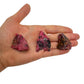 Full profile of Grade AA Rhodonite raw ready to ship from Beyond Bohemian
