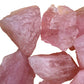 Underside view of Rose Quartz raw stone, from Minas Gerais, Brazil, showing characteristic finish.