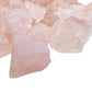 Top-side view of Grade AA Rose Quartz raw stone, showing subtle veining, hand-selected from Minas Gerais, Brazil.