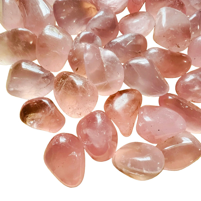 Rose quartz tumbled stones from Brazil, AAA grade, pink, view 5