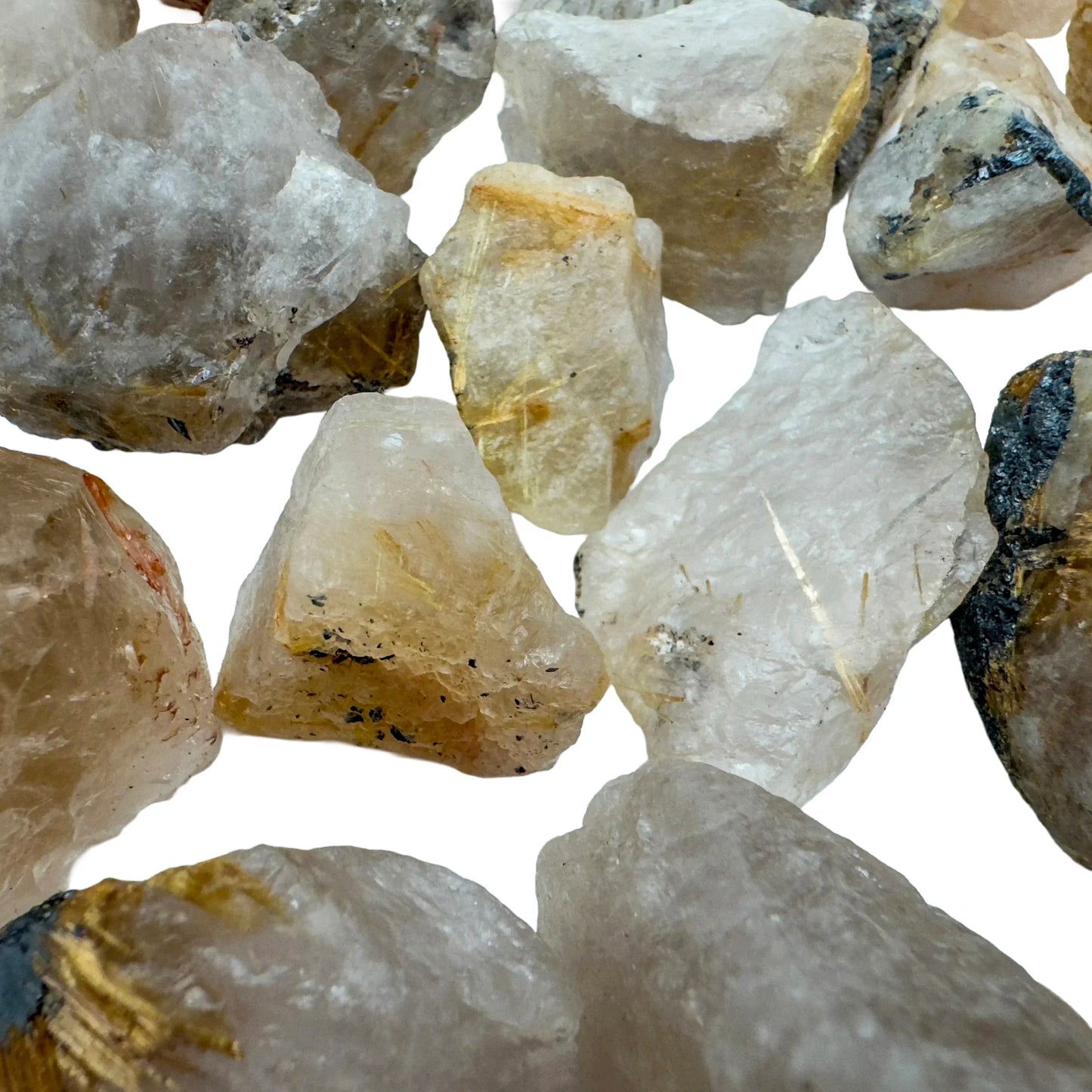 Hand-held view of a Quartz raw stone worked with for Cleansing.
