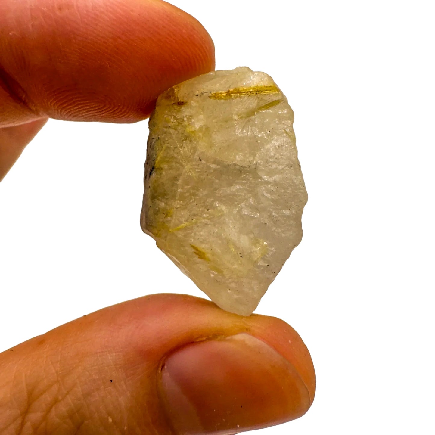 Back view of Grade A Quartz raw showing natural surface