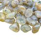 Detail shot showing Grade AAA Quartz tumbled stone, often kept for Cleansing and Meditation, showing natural variation.