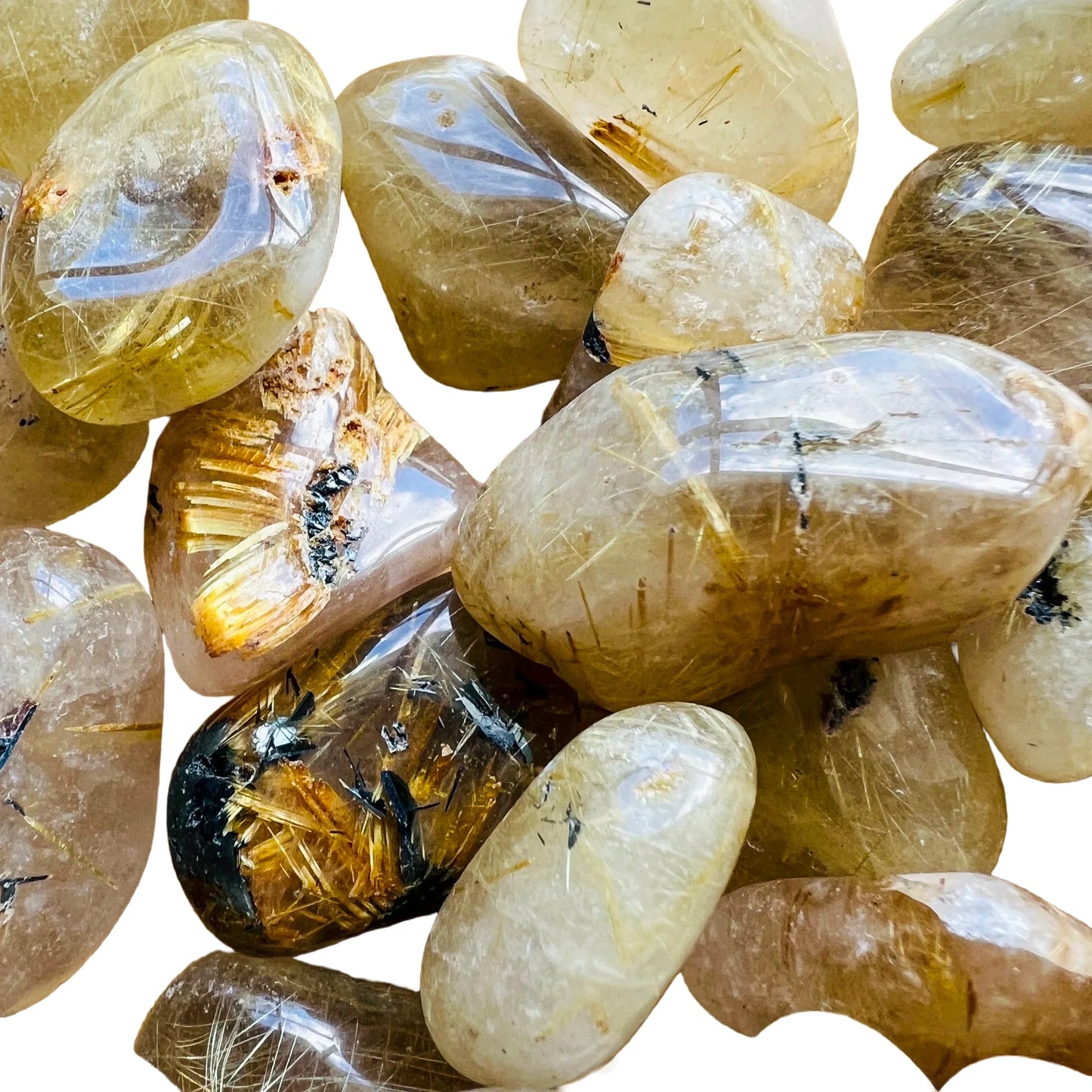 Full profile of Grade AAA Quartz tumbled stone ready to ship from Beyond Bohemian