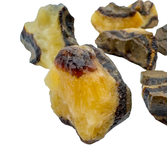 Edge-on view of Septarian raw stone, sourced from Madagascar.