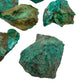 Edge-on view of Chrysocolla raw stone, showing natural sheen.