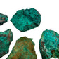Rear view of Chrysocolla raw stone, Namibia-sourced, showing natural patina.