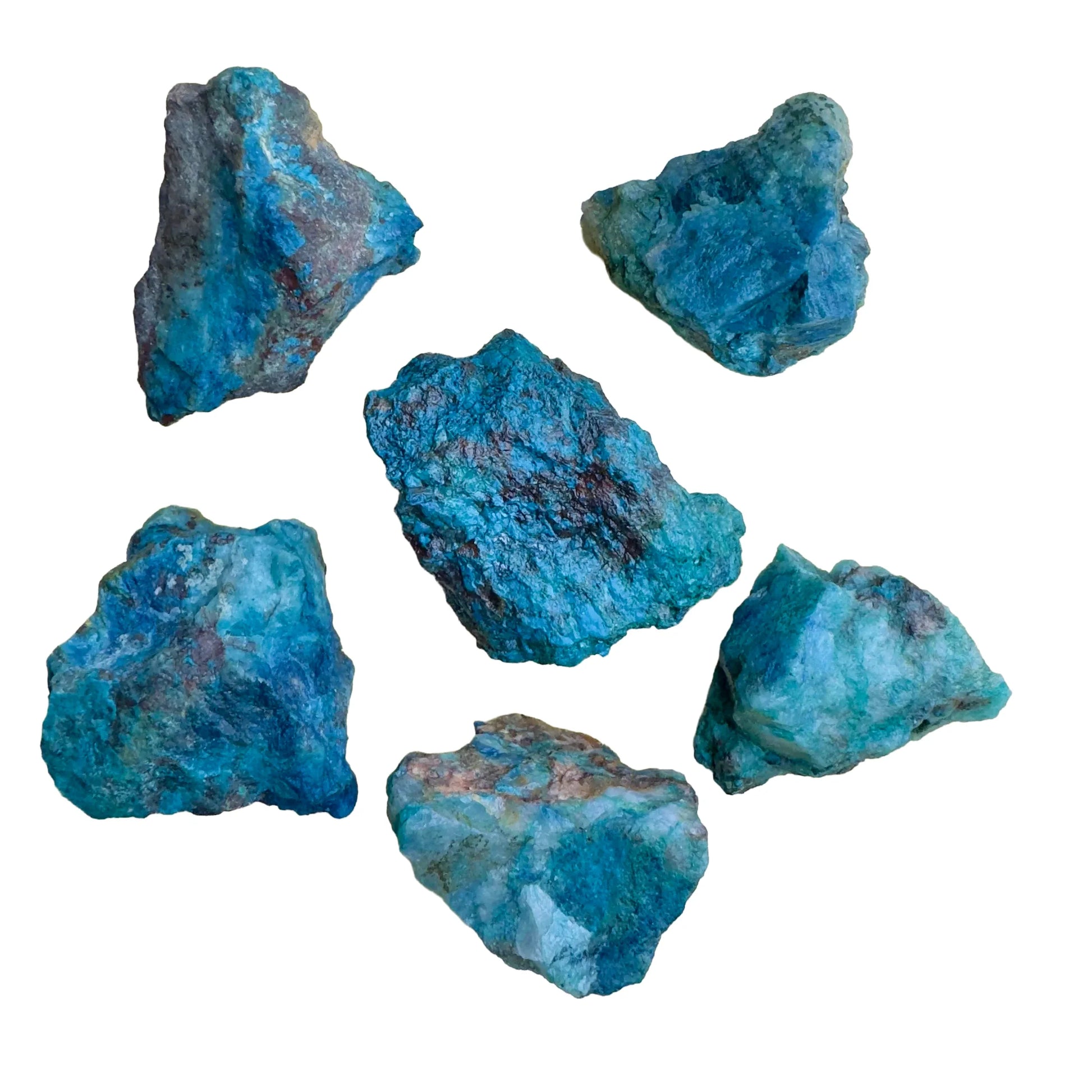 Detail shot of Grade A Chrysocolla raw under natural light