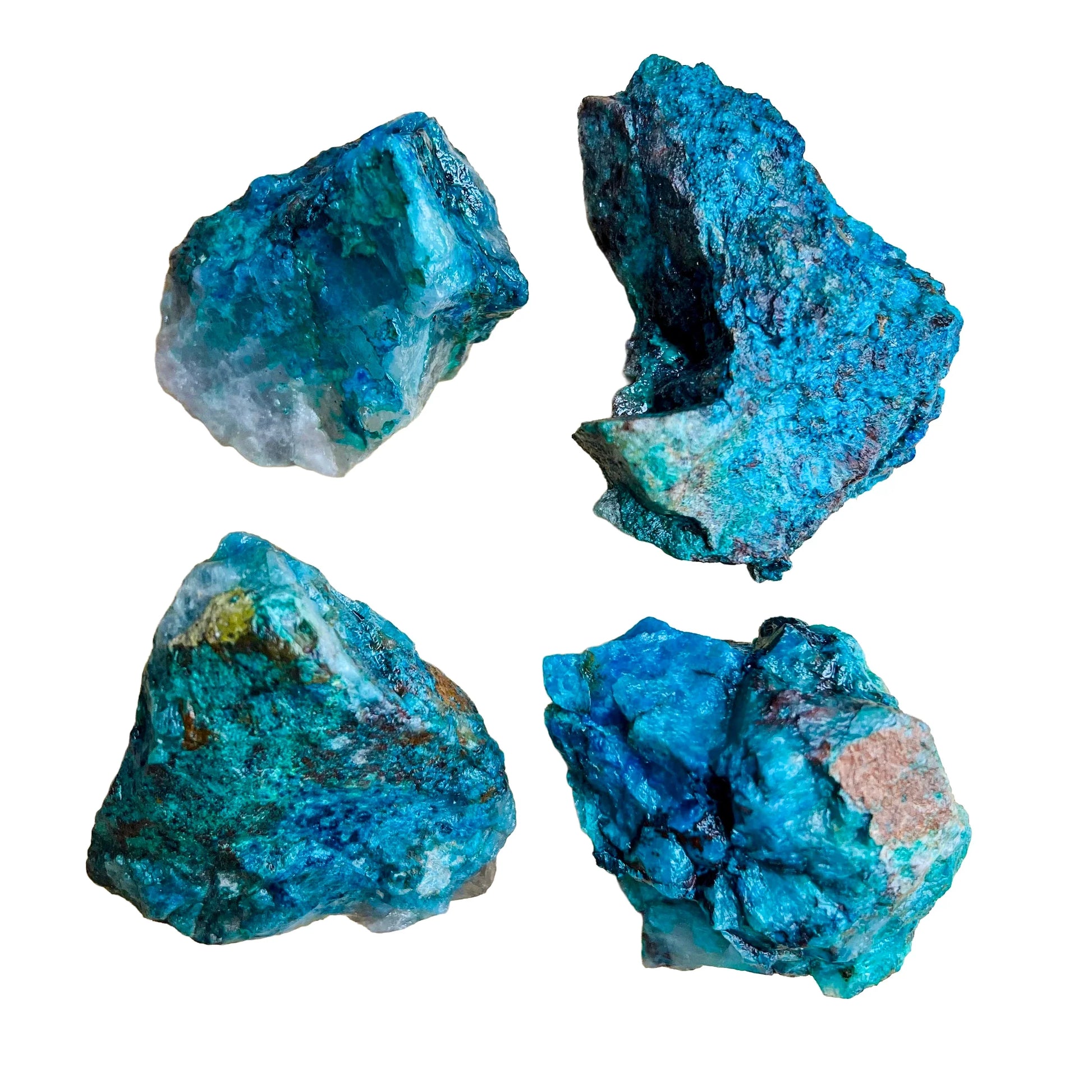 Full profile of Grade A Chrysocolla raw ready to ship from Beyond Bohemian