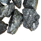 Side angle of Shungite raw stone, hand-selected from Republic of Karélia, Russia.