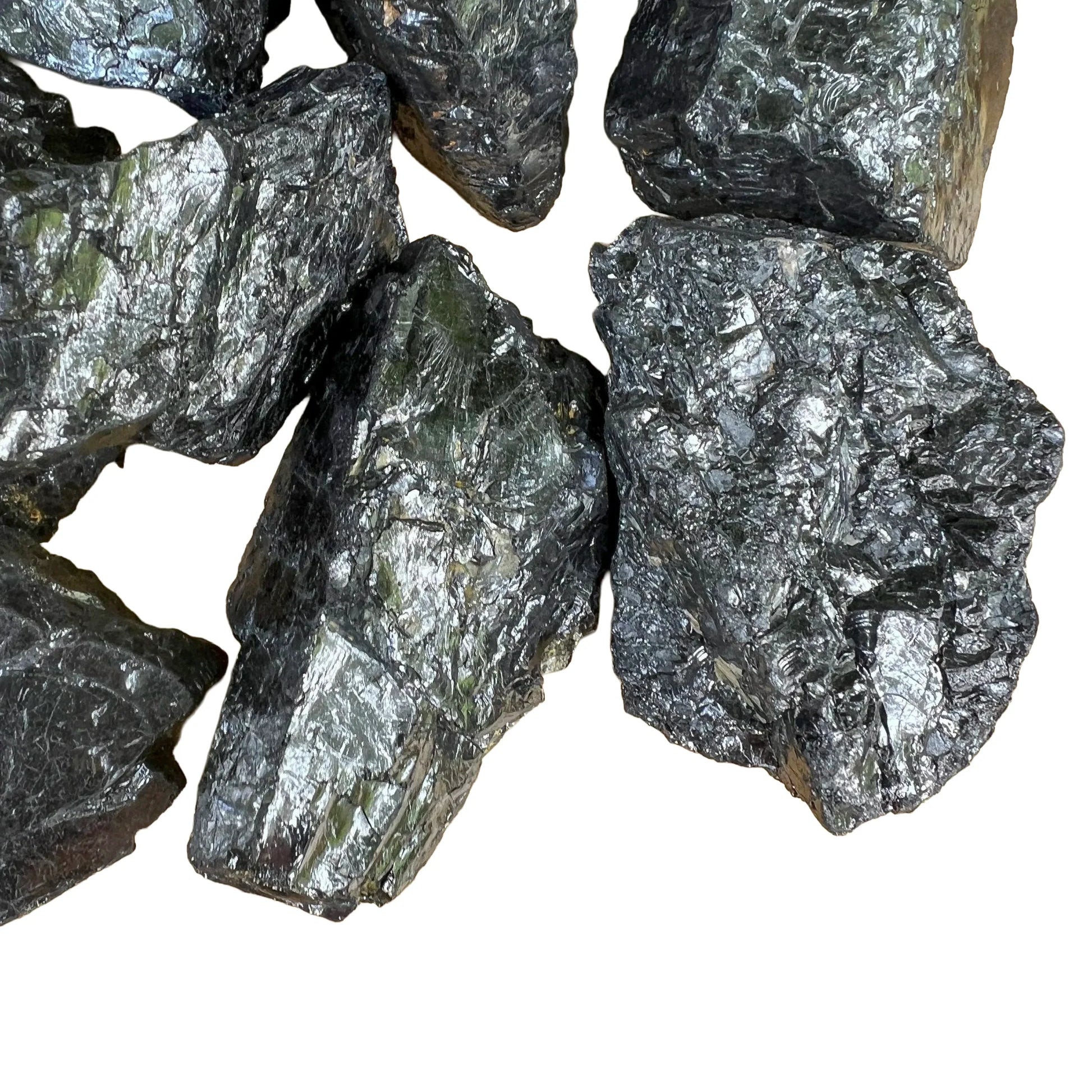 Side angle of Shungite raw stone, hand-selected from Republic of Karélia, Russia.