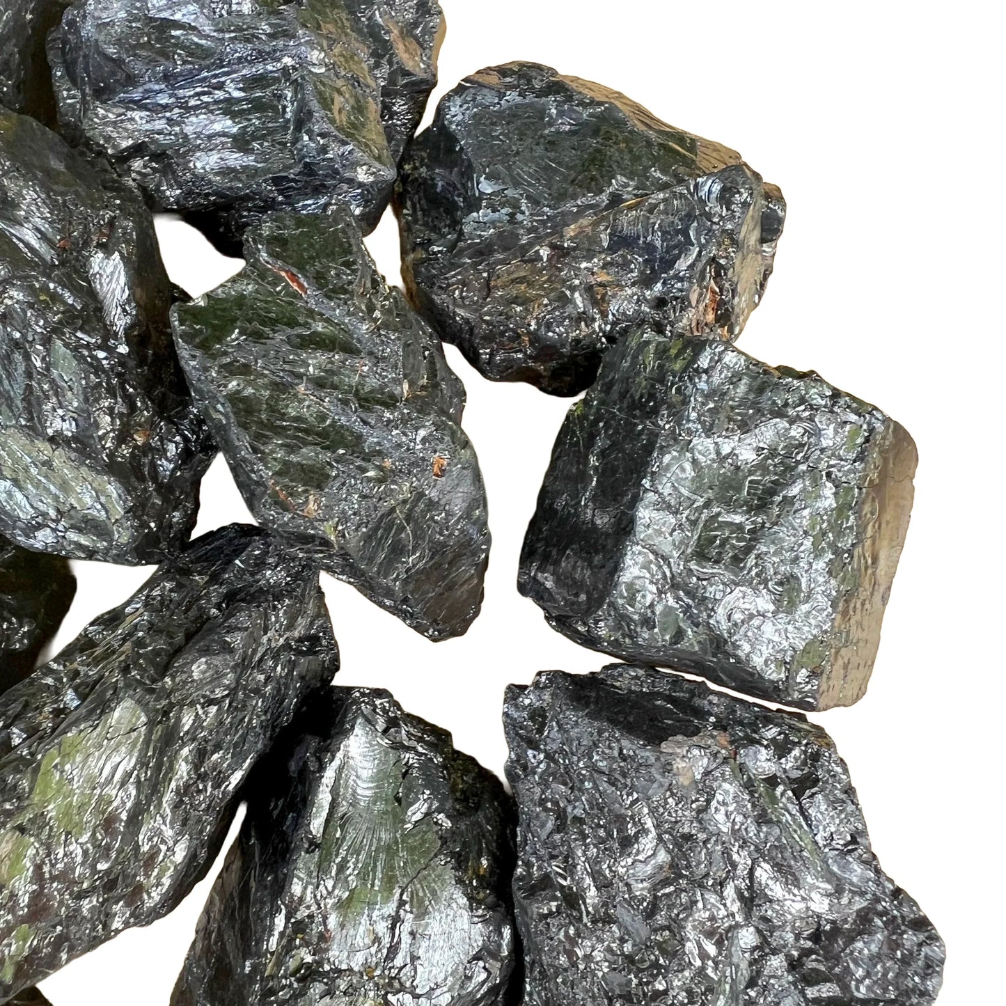 Reverse side of Shungite raw stone, showing natural texture, associated with Protection.