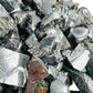 Underside view of Shungite raw stone, for Protection and Cleansing, showing natural variation.
