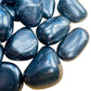 Plan view of Shungite tumbled stone, showing color depth, to support Protection.
