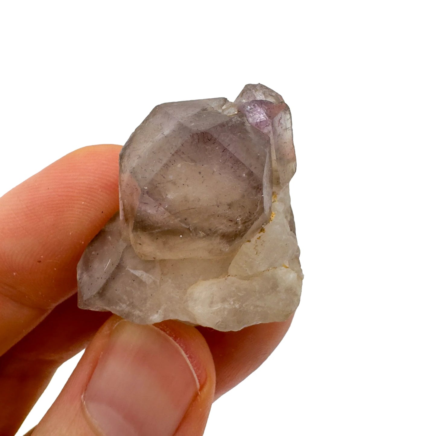 Full profile of Grade A Smoky Amethyst point ready to ship from Beyond Bohemian
