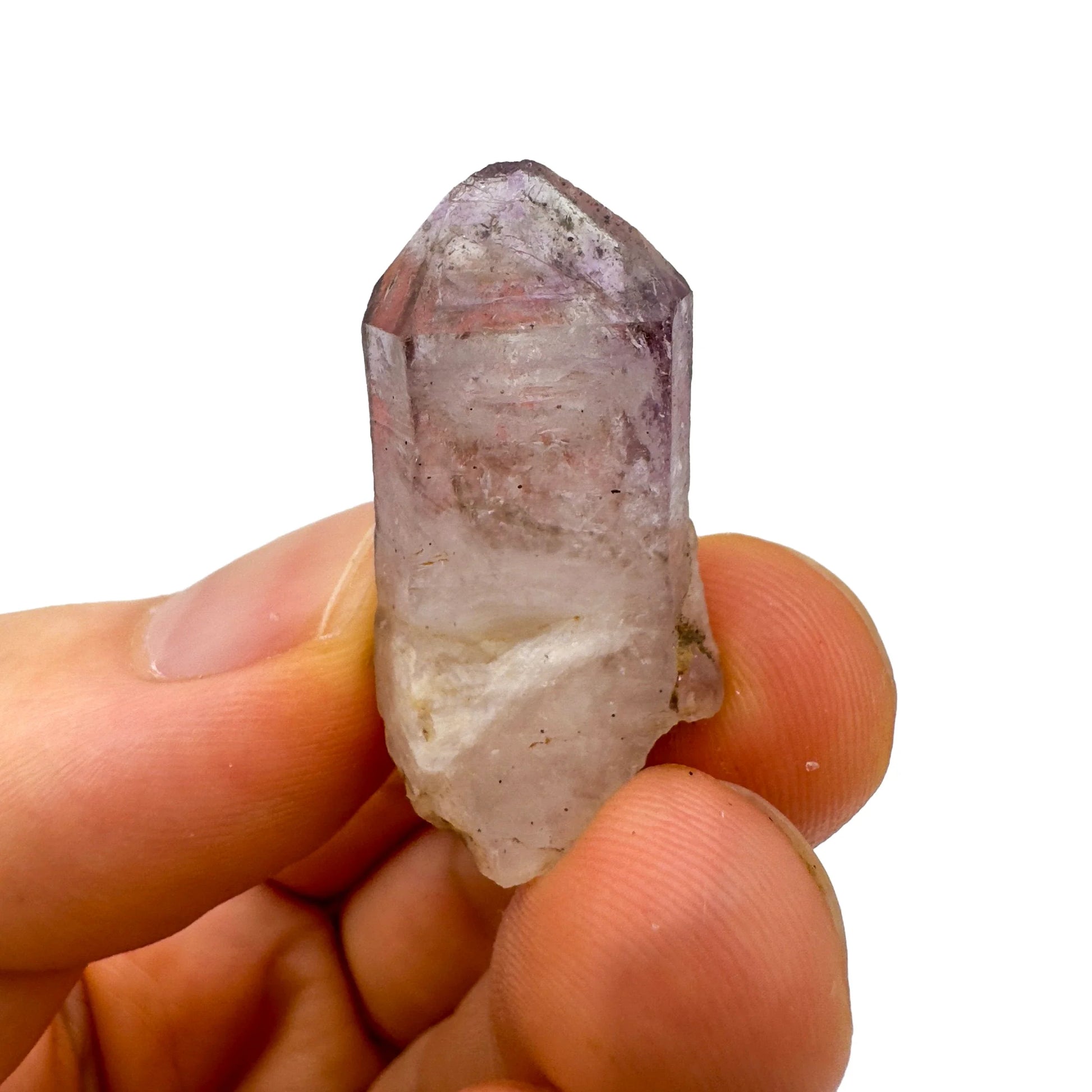 Full profile of Grade A Smoky Amethyst point ready to ship from Beyond Bohemian