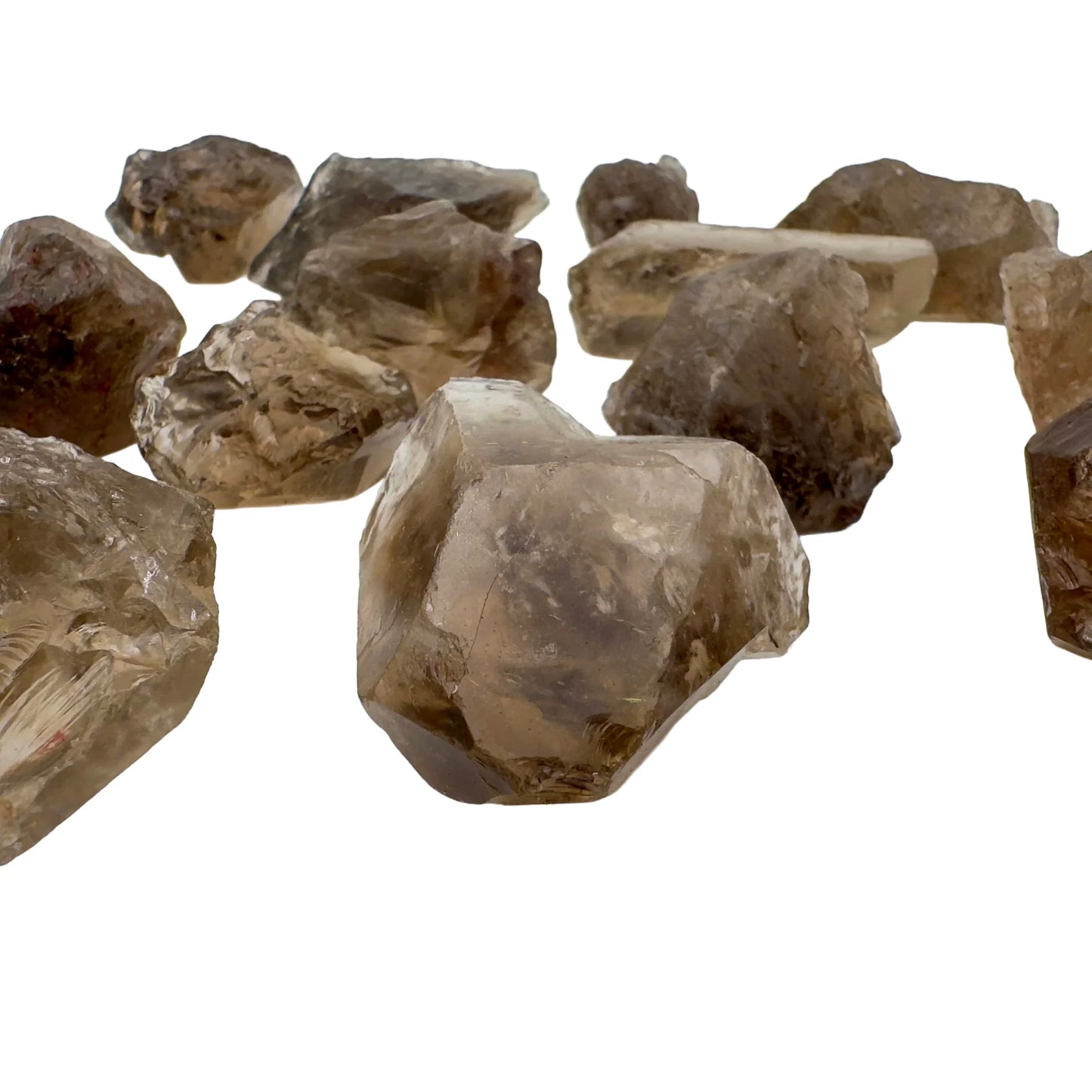 Macro view of Smoky Quartz raw stone, associated with Grounding and Protection, from Rio Grande do Sul, Brazil.