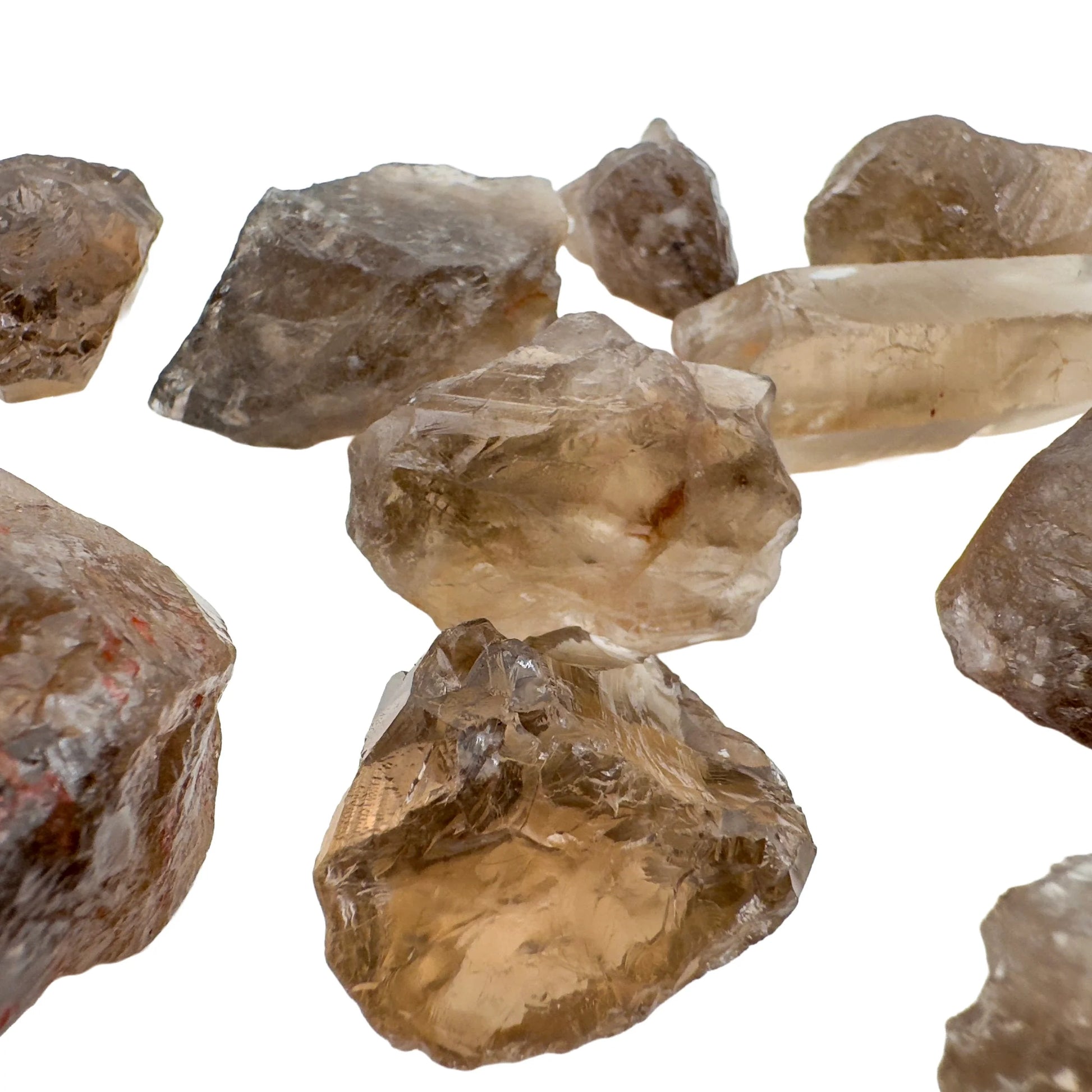 Lifestyle view of a Smoky Quartz raw stone, Brazil-sourced.
