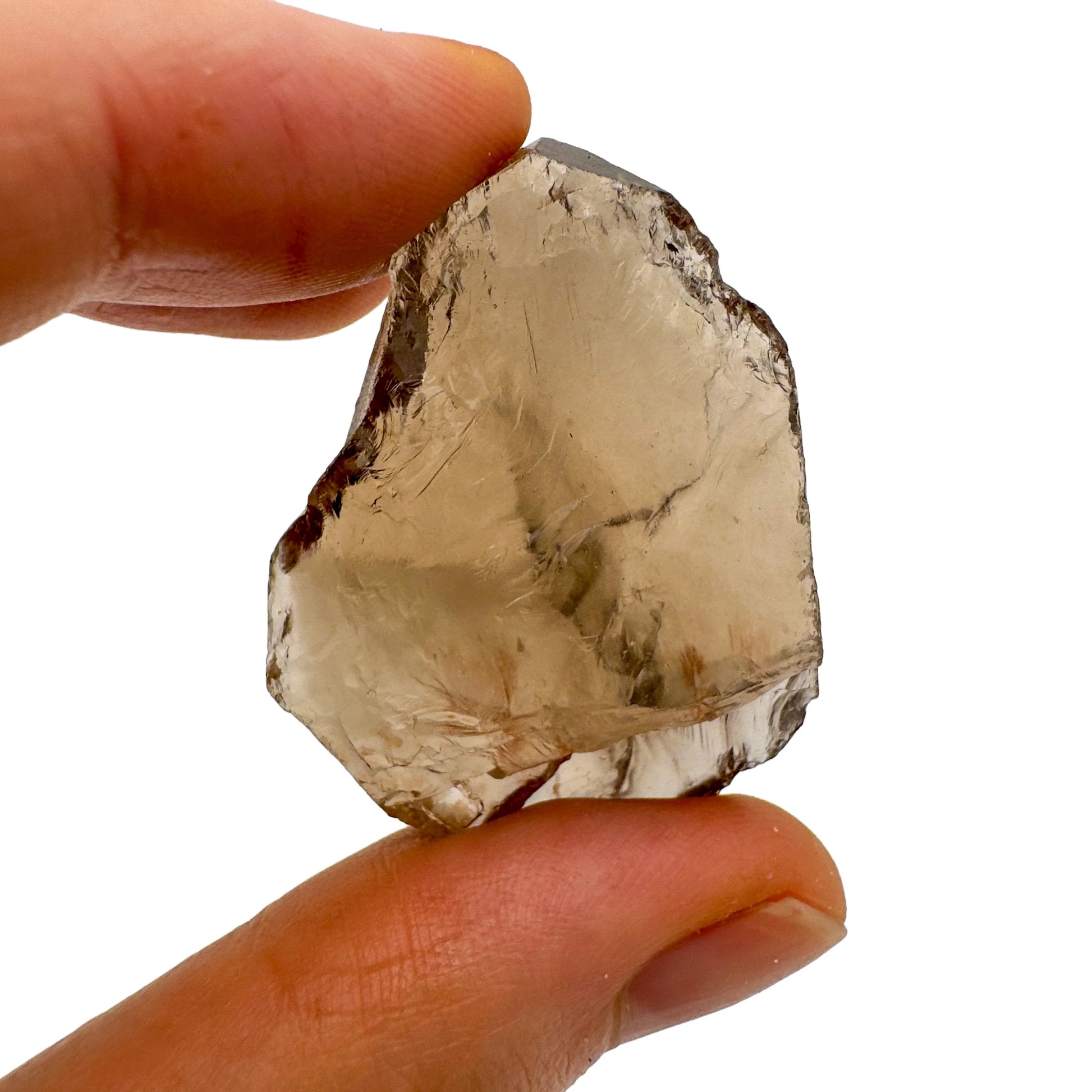 Back view of Grade AA Smoky Quartz raw showing natural surface