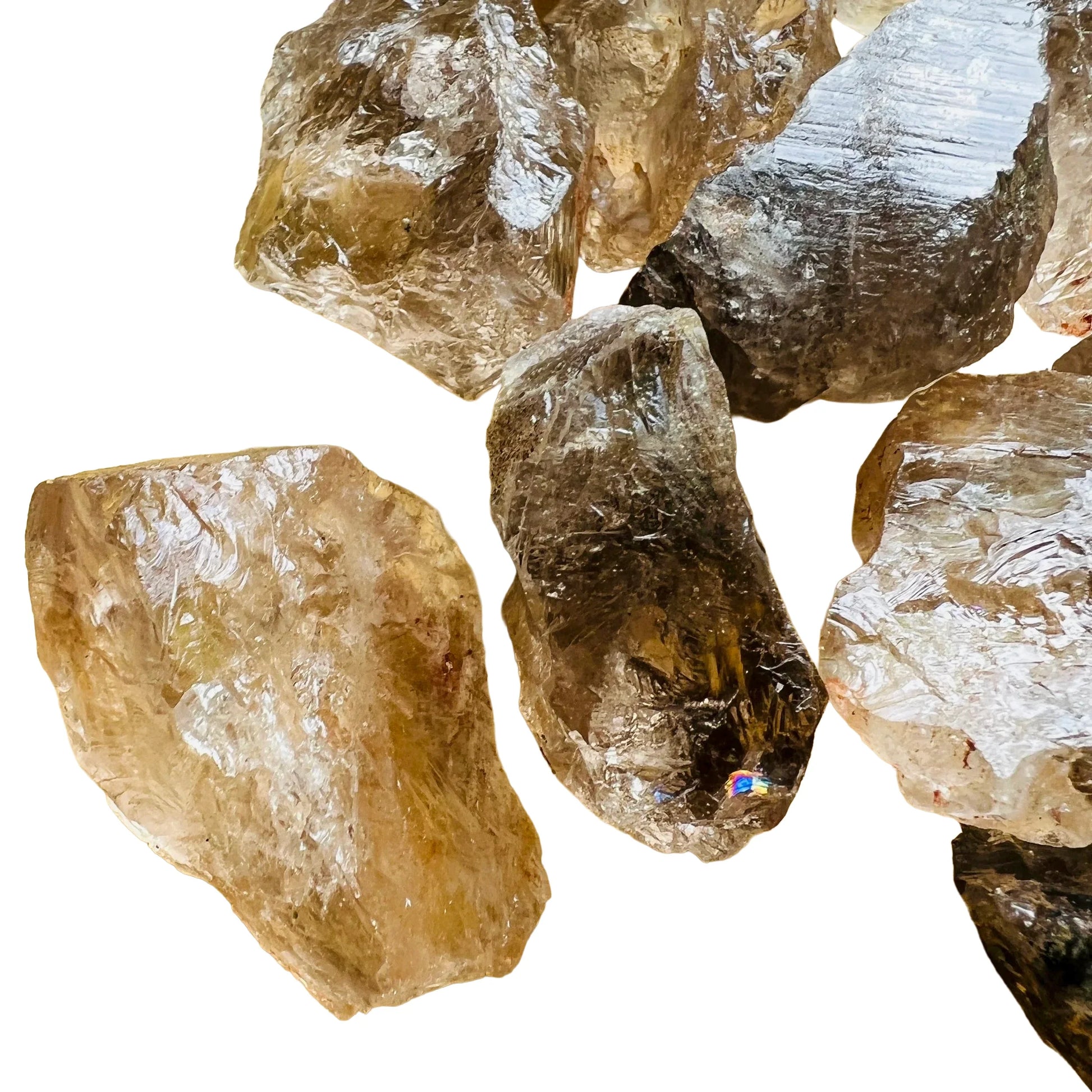 Full profile of Grade AA Smoky Quartz raw ready to ship from Beyond Bohemian