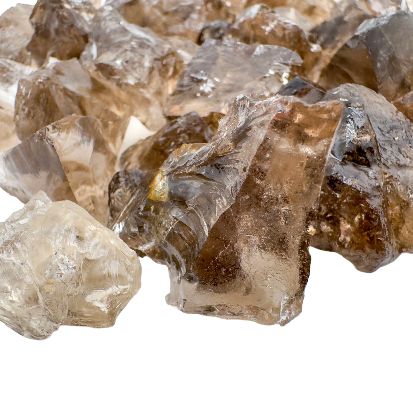 Smoky Quartz raw crystals Brazil AA grade detail