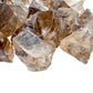 Overhead view of Smoky Quartz raw stone, showing natural banding.