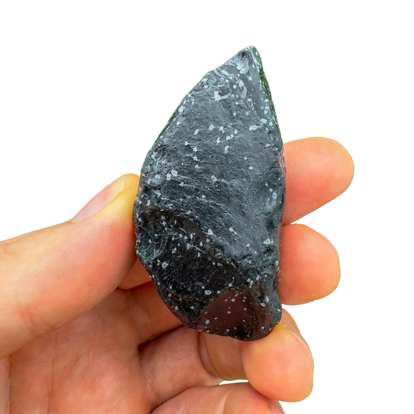 Full profile of Grade AA Snowflake Obsidian raw ready to ship from Beyond Bohemian
