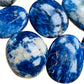 Texture-level view of Sodalite palm stone, carried for Focus, showing characteristic color.