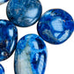 Plan view of Sodalite palm stone, showing characteristic finish.