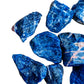 Color detail of Sodalite raw stone, showing open form.