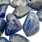 Bird's-eye view of Sodalite tumbled stone, showing translucent edges, from Kunene, Namibia.