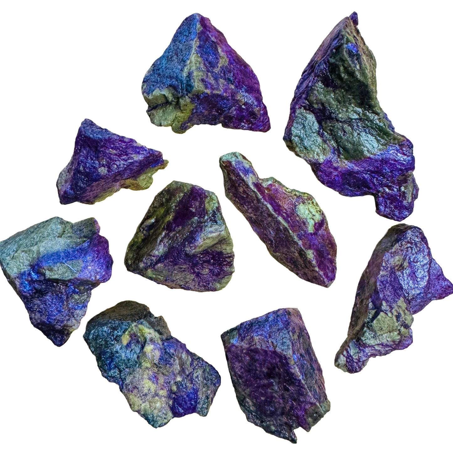 Near view of Stichtite raw stone, from South Africa.