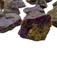 Side profile of Stichtite raw stone, showing honest grain.
