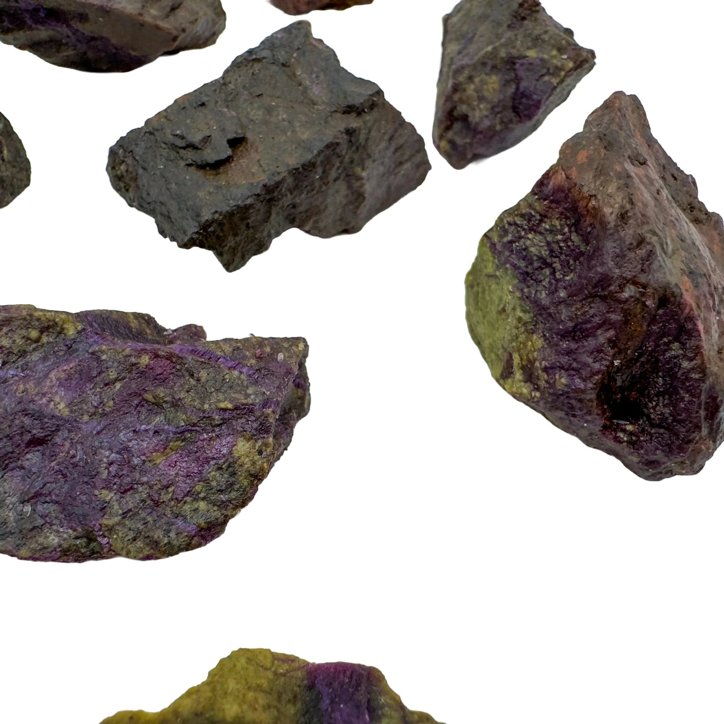 Rear view of Stichtite raw stone, from Mpumalanga, South Africa, kept near for Emotional Healing.