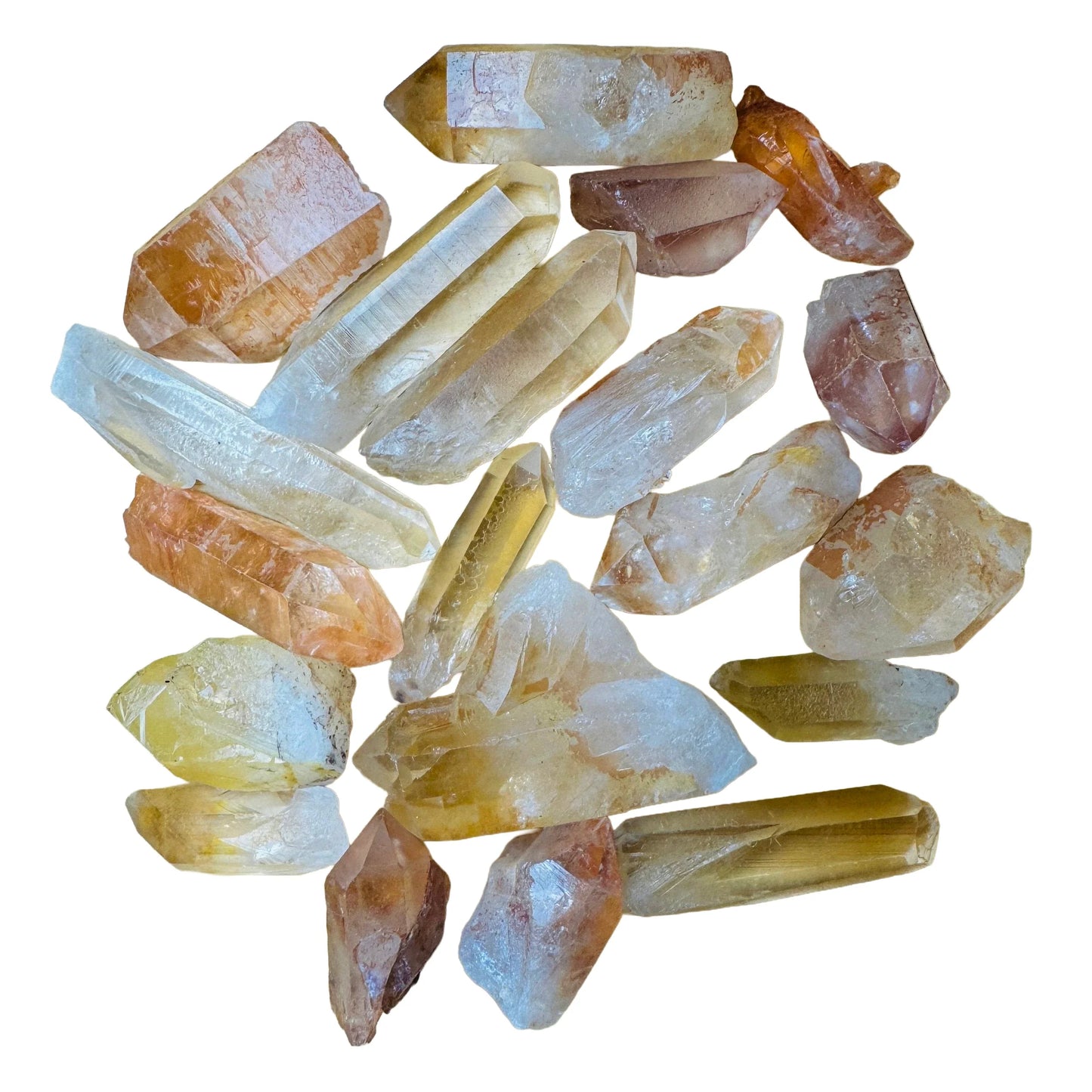 Tight crop of Lemurian Quartz raw point, worked with for Meditation, showing natural form.