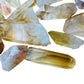 Edge-on view of Lemurian Quartz raw point, sourced from Minas Gerais, Brazil.