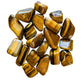 Back view of Grade A Tiger Eye tumbled stone showing natural surface