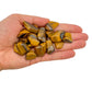 Back view of Grade A Tiger Eye tumbled stone showing natural surface