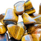 Full profile of Grade A Tiger Eye tumbled stone ready to ship from Beyond Bohemian