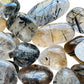 Close-up of Quartz tumbled stone, sourced from Minas Gerais, Brazil.