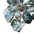 Up-close view of Grade A green Tree Agate raw stone, showing honest grain.