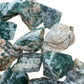 Top angle of Tree Agate raw stone, from Central District, Botswana, to support Healing and Emotional Healing.