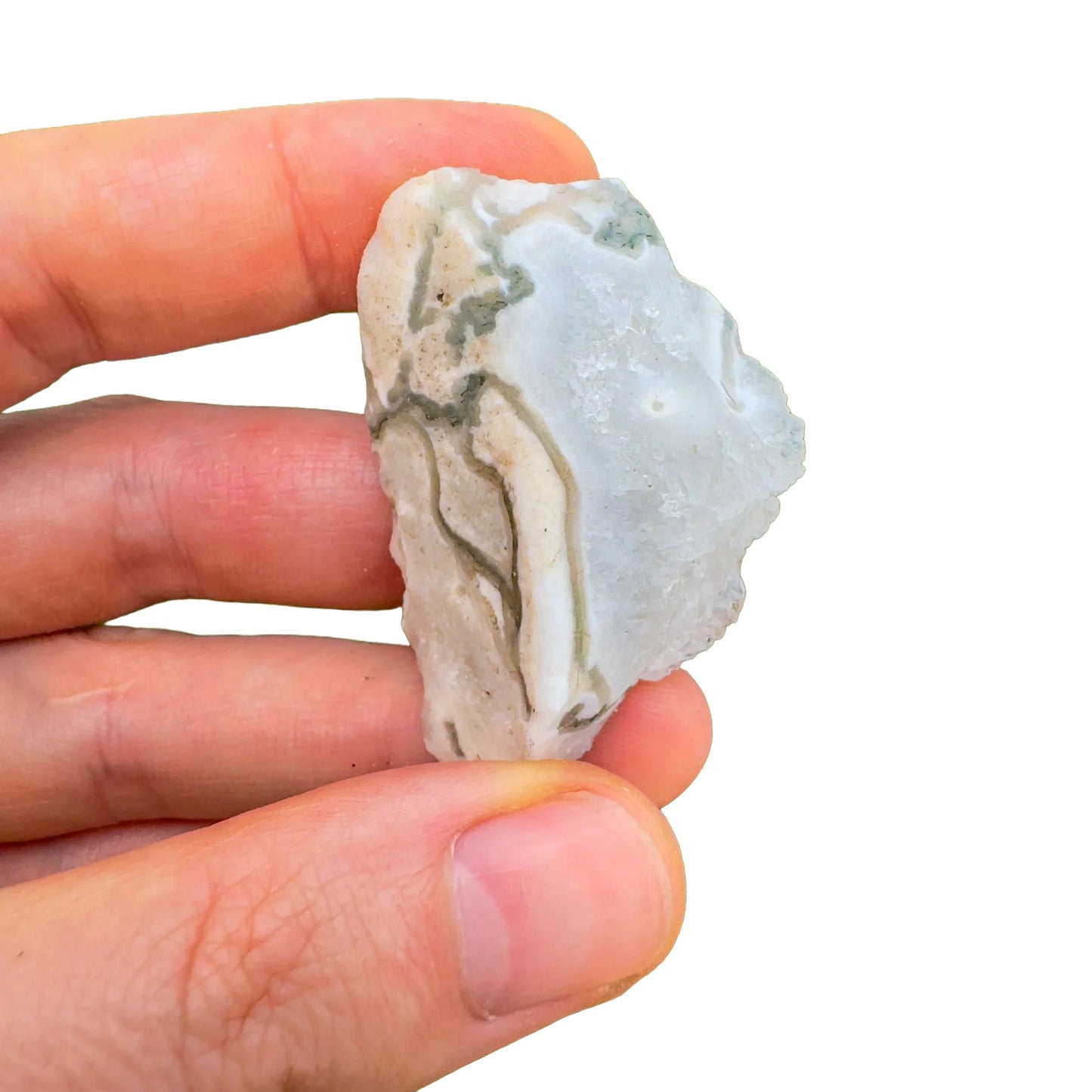 Detail shot of Grade A Tree Agate raw under natural light