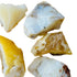Texture-level view of White Opal raw stone, sourced from Brazil, to support Intuition.