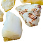 Side profile of White Opal raw stone, kept close for Intuition and Meditation.