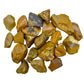 Detail capture of Yellow Jasper raw stone, showing untreated character.